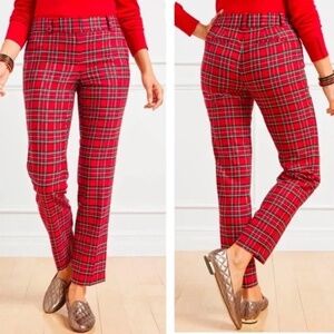 Talbots Vibrant Red Checkered Cropped Pants